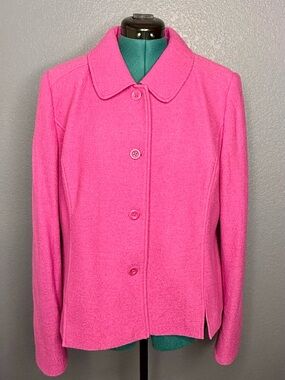 Pendleton Wool Pink Pea Coat L Tailored Jacket Statement Coat Classic Preppy